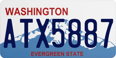 WA license plate ATX5887