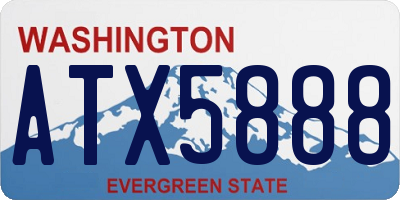 WA license plate ATX5888