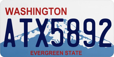 WA license plate ATX5892