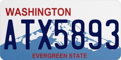 WA license plate ATX5893