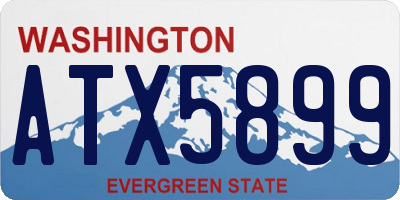 WA license plate ATX5899
