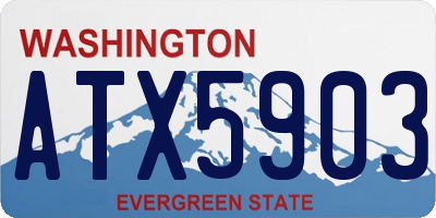 WA license plate ATX5903