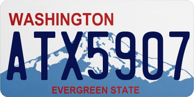 WA license plate ATX5907