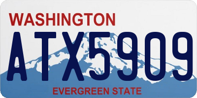 WA license plate ATX5909