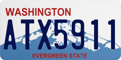 WA license plate ATX5911