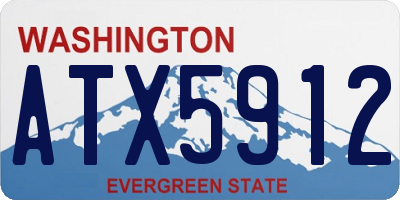 WA license plate ATX5912