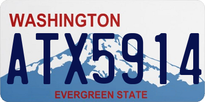 WA license plate ATX5914