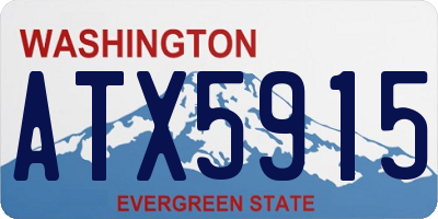 WA license plate ATX5915