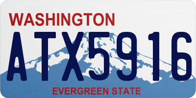 WA license plate ATX5916