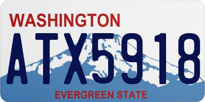 WA license plate ATX5918