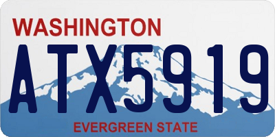 WA license plate ATX5919
