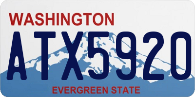 WA license plate ATX5920