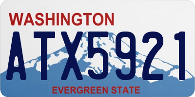 WA license plate ATX5921