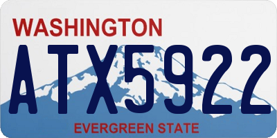 WA license plate ATX5922