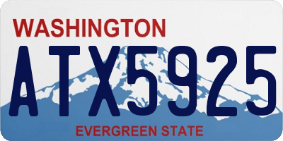 WA license plate ATX5925