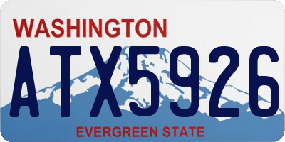 WA license plate ATX5926