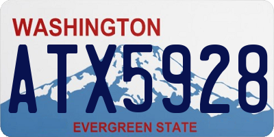 WA license plate ATX5928
