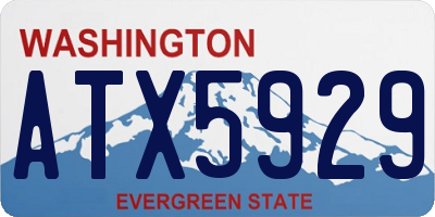WA license plate ATX5929