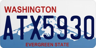 WA license plate ATX5930