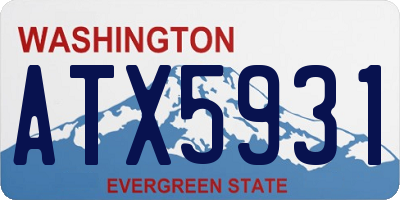 WA license plate ATX5931