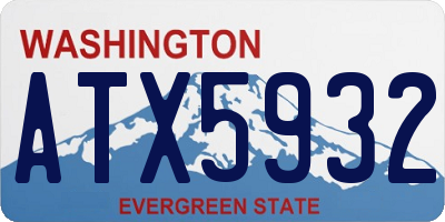 WA license plate ATX5932