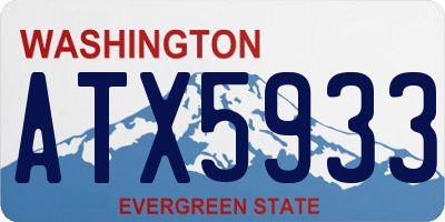WA license plate ATX5933