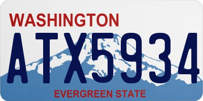 WA license plate ATX5934