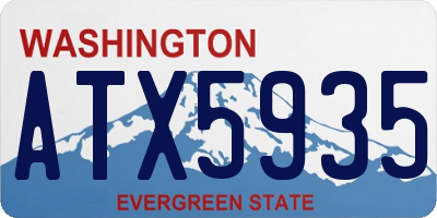 WA license plate ATX5935