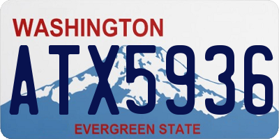 WA license plate ATX5936