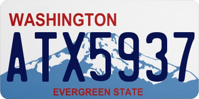 WA license plate ATX5937