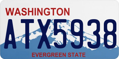 WA license plate ATX5938