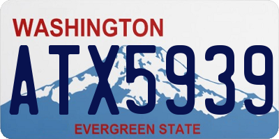 WA license plate ATX5939