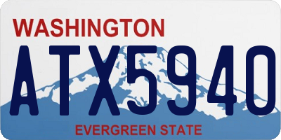 WA license plate ATX5940