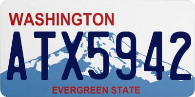 WA license plate ATX5942