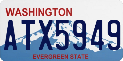 WA license plate ATX5949