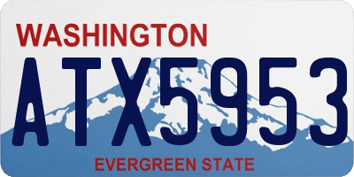 WA license plate ATX5953