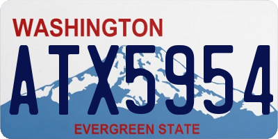 WA license plate ATX5954