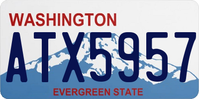 WA license plate ATX5957