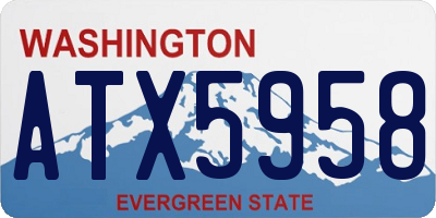 WA license plate ATX5958