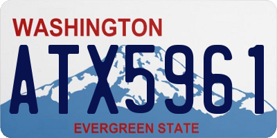 WA license plate ATX5961