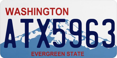 WA license plate ATX5963