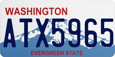 WA license plate ATX5965