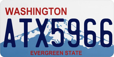 WA license plate ATX5966