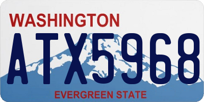 WA license plate ATX5968