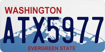 WA license plate ATX5977