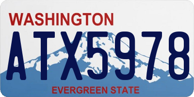 WA license plate ATX5978