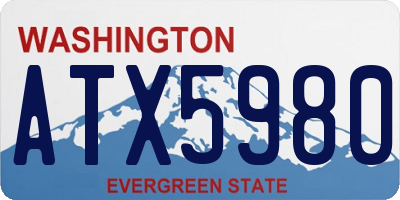 WA license plate ATX5980