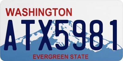 WA license plate ATX5981