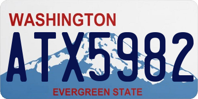 WA license plate ATX5982