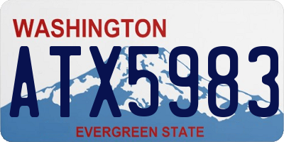 WA license plate ATX5983